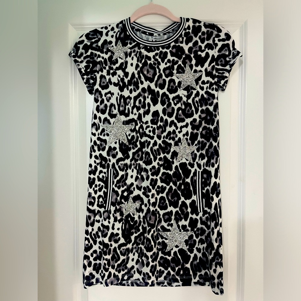 MIA girls leopard and stars dress size large (11-12)